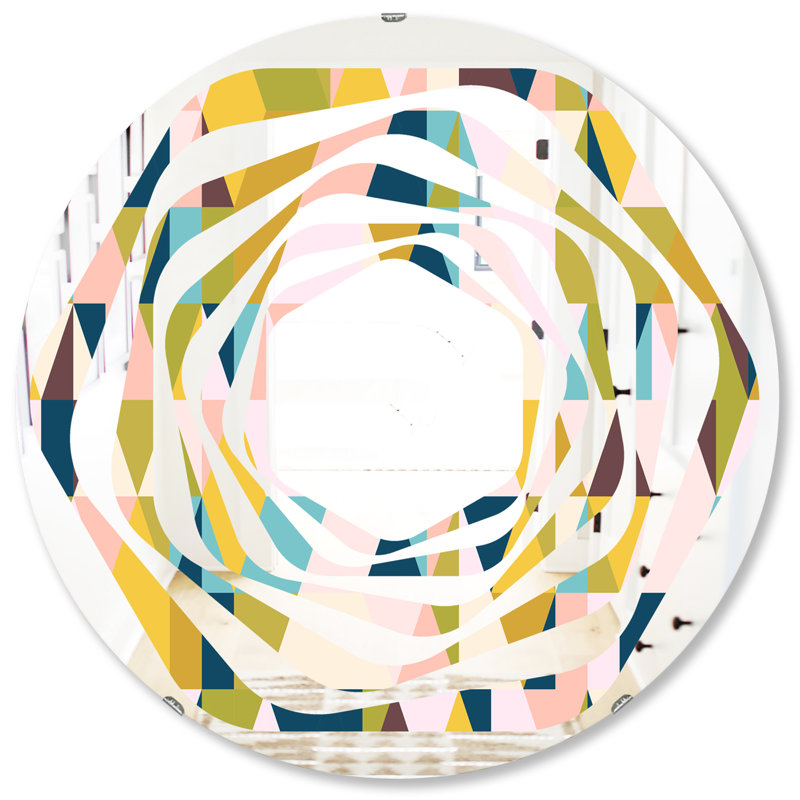 Miroir mural sans cadre triangulaire design i maison american american whirl, 31,5 po x 31,5 po