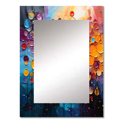 Dancing Lights - Abstract Collages Decorative Mirror, Modern Large Wall Mirror, Printed Metal Art