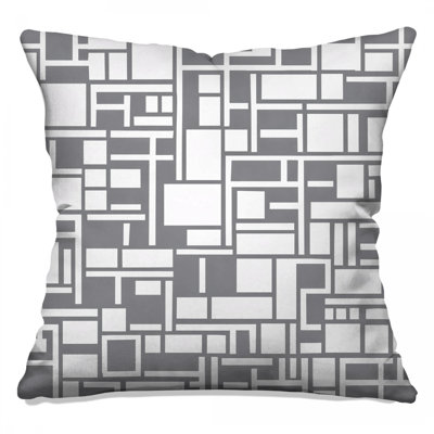 Gray White Rectangles Double Sided Throw Pillows