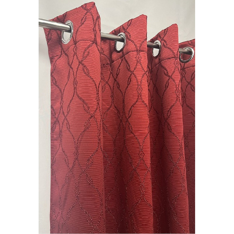 Rideau en polyester Archer-James, L 54 po x L 84 po, Rouge