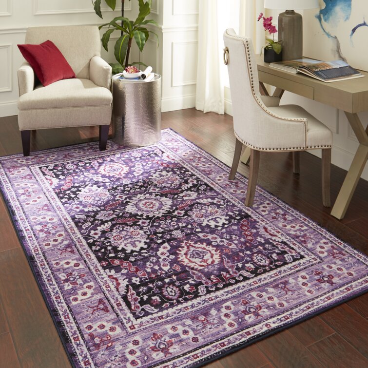 Hayzley Bath Rug Union Rustic Color: Purple, Size: 26 W x 44 L