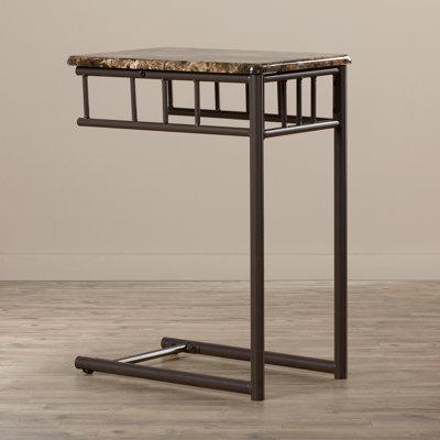Keiper Accent Table, C-shaped, End, Side, Snack, Living Room, Bedroom, Metal, Laminate