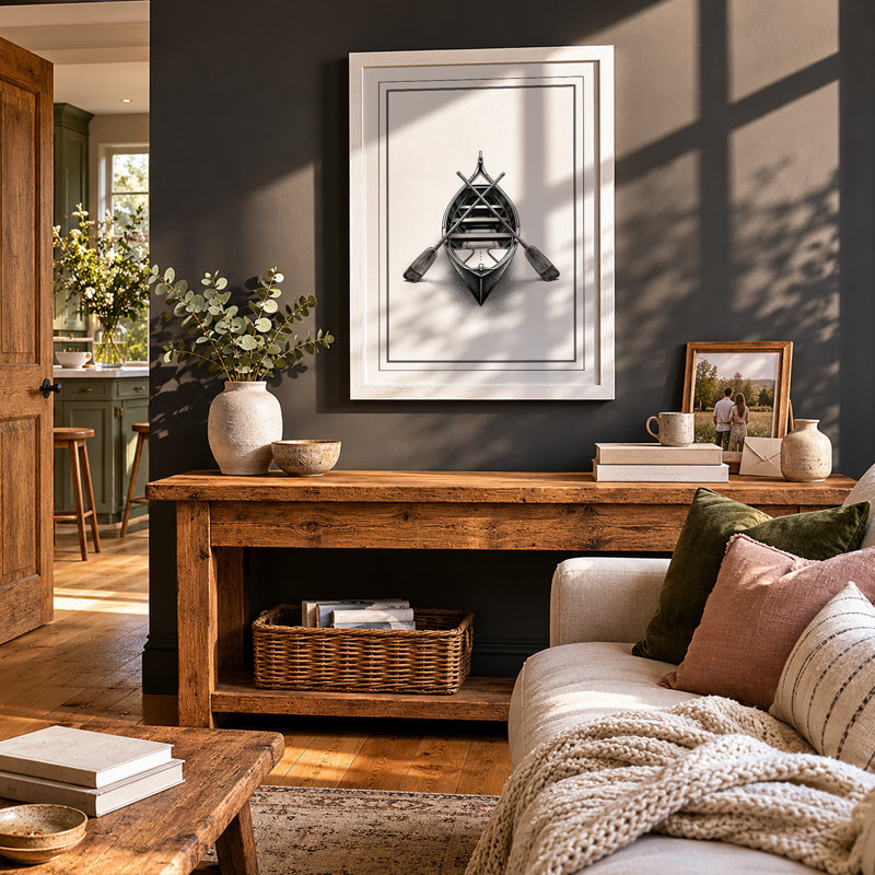 Architectural Rowboat Industrial - Framed Print, A2 - 59.4 x 42.0 cm, White