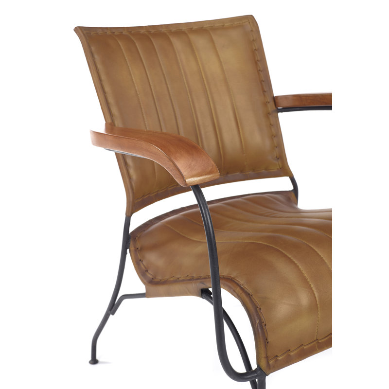 Lexie Upholstered Top Grain Leather Armchair