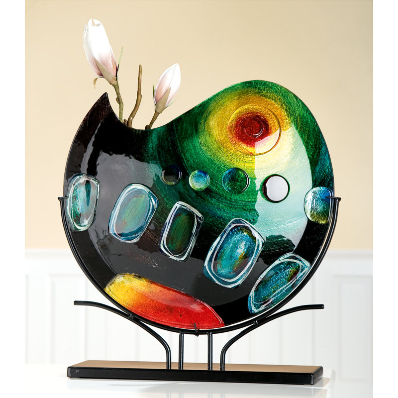 Nicosia Handmade Glass Table Vase, 50cm H x 47cm W x 10cm D