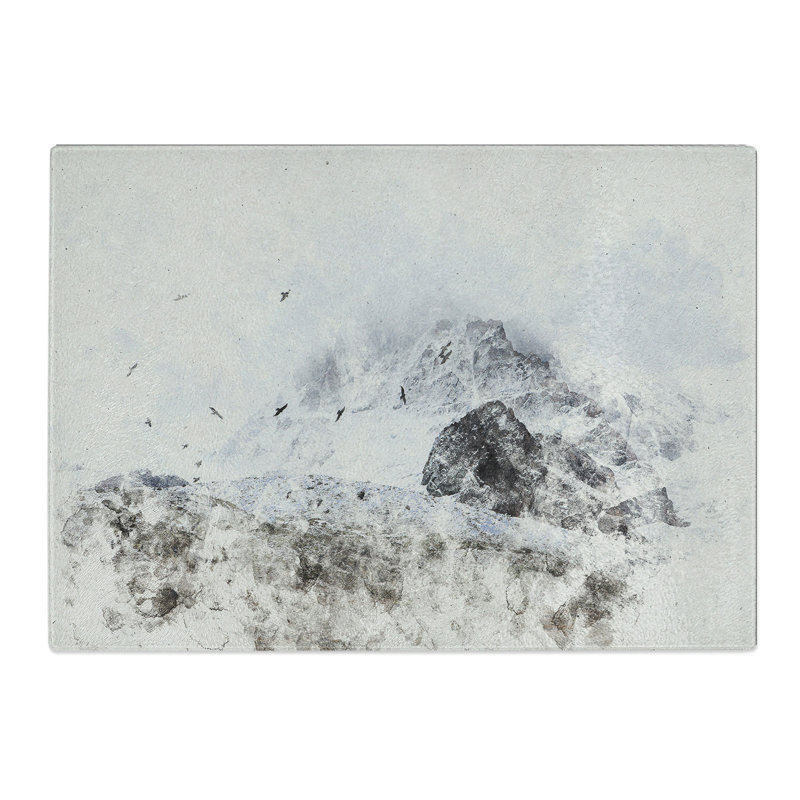 A Flock of Birds Watercolour Chopping Board, 0.4cm H x 20cm W x 28.5cm L