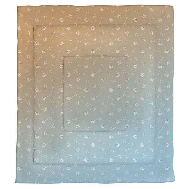 Édredon réversible simple Katelyn Elizabeth Seashell, Édredon très grand, Bleu / orange