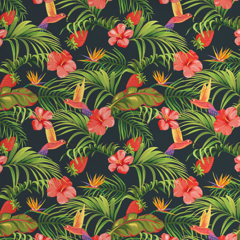Tissu hibiscus, H 36 po x l 58 po x P 1 po