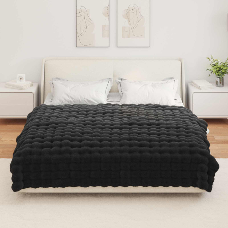 1-36 Throw Blanket, 150cm x 220cm, Black