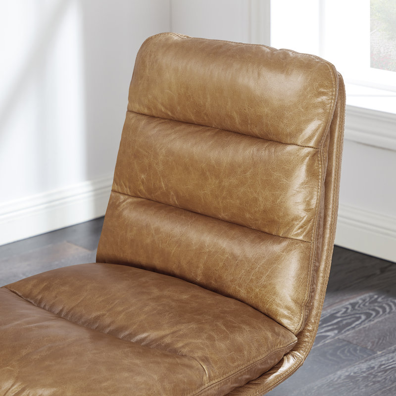 Paynesville Office Chair, Genuine Leather, Brown