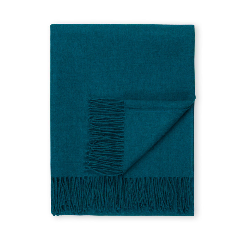 Madison Woven Baby Alpaca Throw Blanket, Peacock