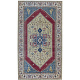 One-of-a-Kind Hand-Knotted High-Quality Red/Blue/Ivory Area Rug