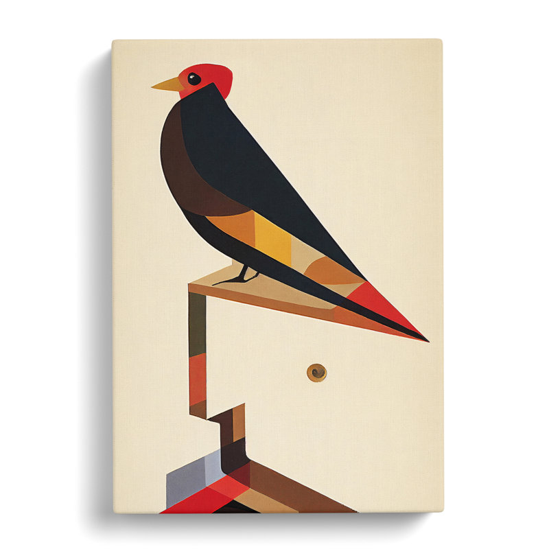 XC1022-1741X Cubist Abstract Bird - Wrapped Canvas Print, 60cm H x 40cm W x 3cm D