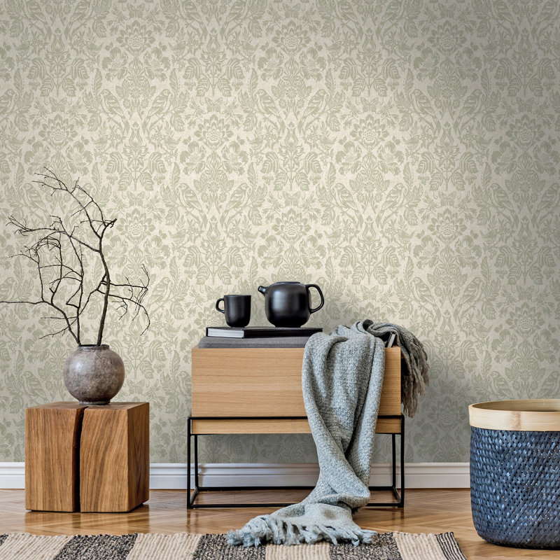10.05m x 53cm Matte Shimmer Wallpaper Roll, Green