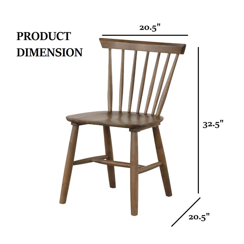 Ensemble de 2 chaises de salle à manger Mid-Century Modern, Bois brun foncé