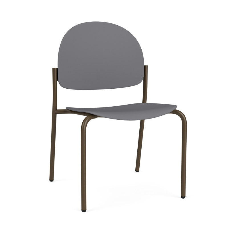 Chaise d'invité sans accoudoir Chat Chat, Bronze, Flint Grey Poly