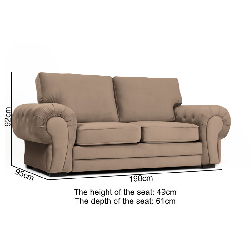 Fonda 2 Seater Velvet Sofa, Brown