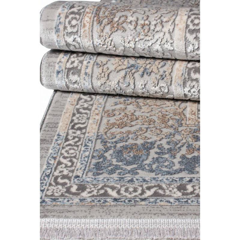 Tapis luxueux, beige, 2,6 x 4,9 pi | 100% acrylique, 2200 g / m², hauteur des poils de 0,3 po | Coton / semelle de jute, 1 150 000 points de fil | Idéal pour le salon et la chambre à coucher, facile à passer l'aspirateur, à nettoyer seulement