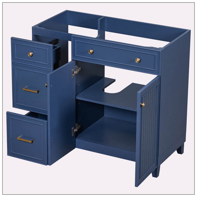 Base de meuble-lavabo simple 35,43 po seulement, Bleu marine
