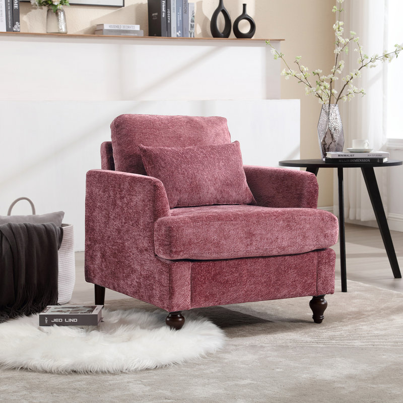 Fauteuil avec cadre en bois et méridienne