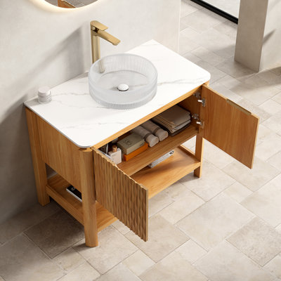 36" Freestanding Single Bathroom Vanity with Sintered Stone Top
