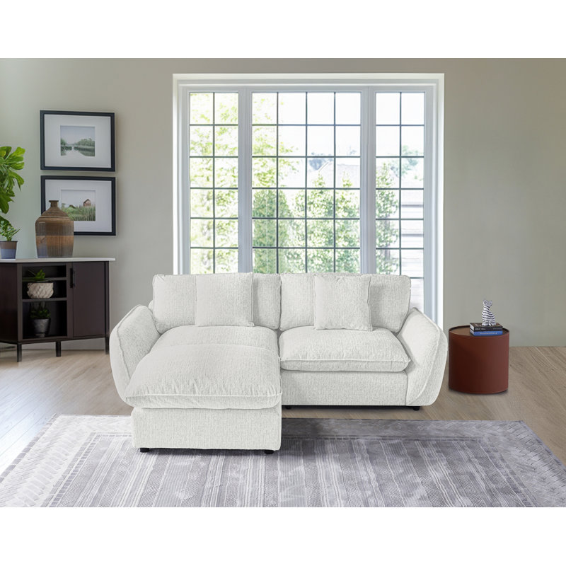 Modular Sofa With Ottoman, White