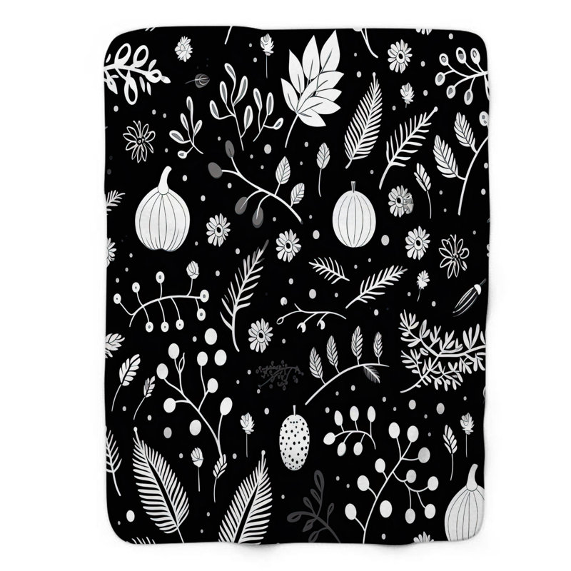 Palette d'automne noir et blanc - 1 pièce Sher, L 50 po x L 60 po