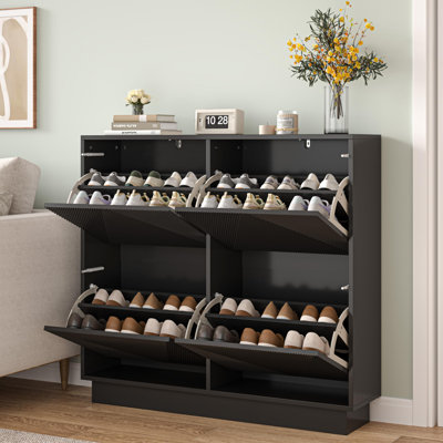 24 Pair Flip Down Shoe Storage