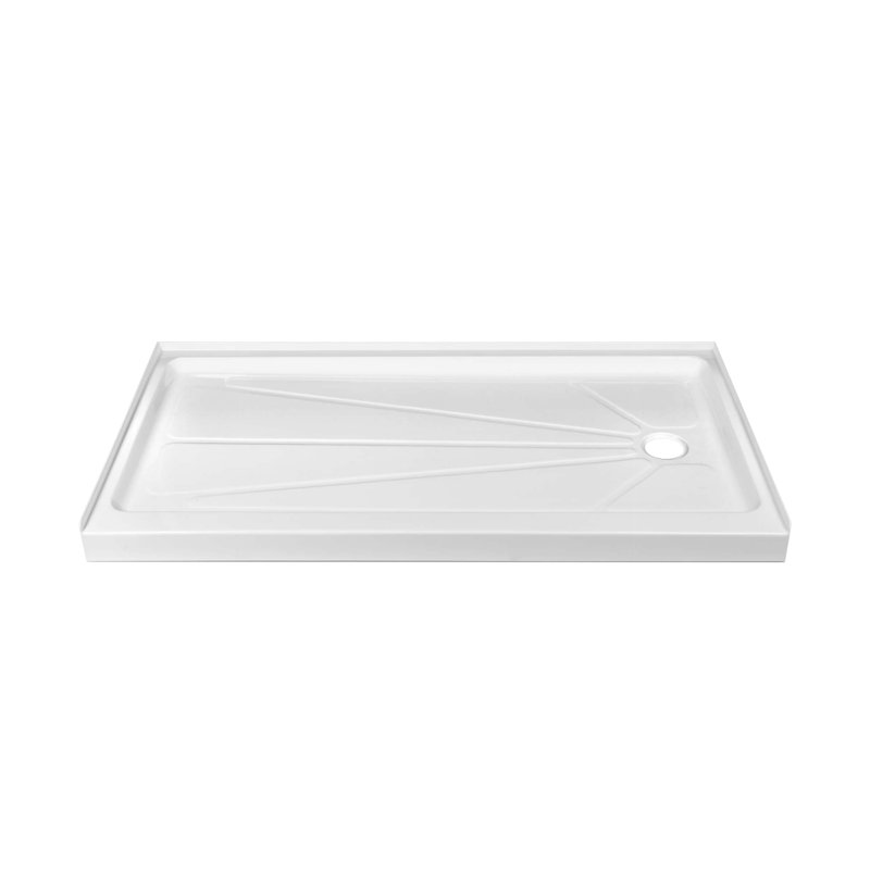 Base de douche rectangulaire à seuil simple ABC6032R / 1-W l 60 po x P 32 po, Blanc