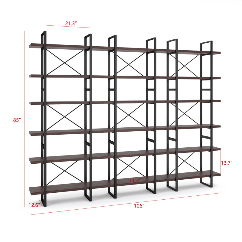 Onagre Iron Library Bookcase, 85" H x 106" W