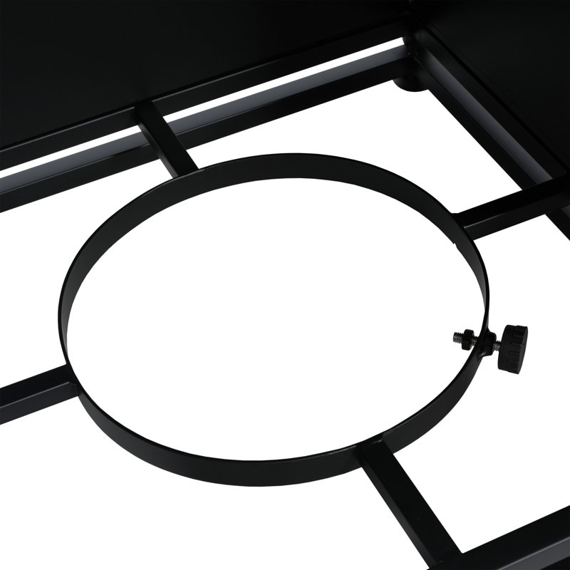 Table d'appoint pour l'extérieur avec support de réservoir en métal, noir mat