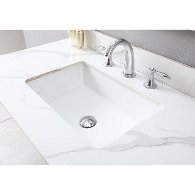 Dessus de meuble-lavabo en pierre frittée 43 x 22 avec 3 trous de robinet et lavabo en céramique de couleur dorée élégant lavabo 43 x 22 pouces