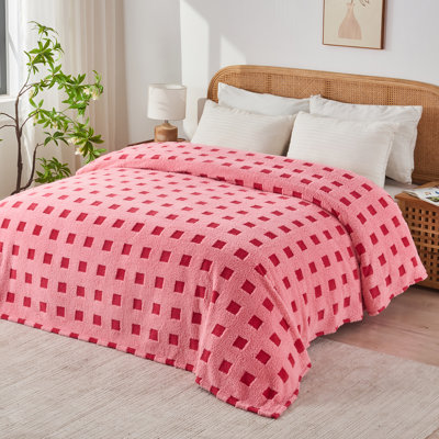 Grid Pattern Fluffy Blanket