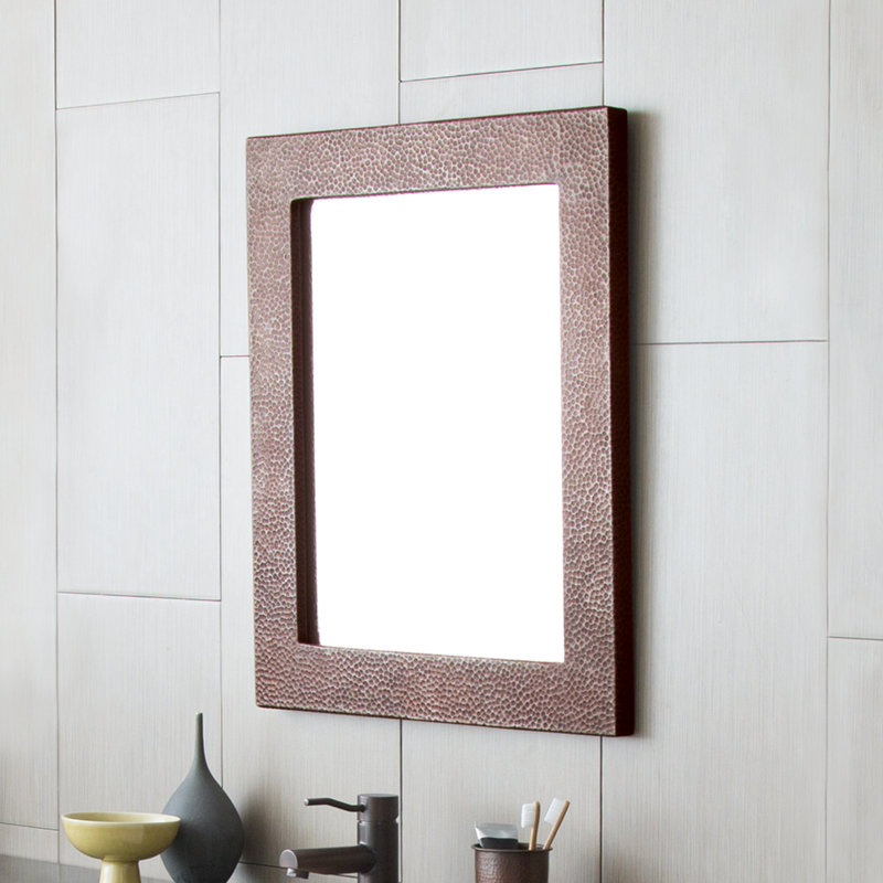 Sedona Rustic Beveled Bathroom Mirror, 26" H x 22" W