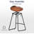 Korella Solid Wood 24" Bar Stool with Metal Frame-505747127