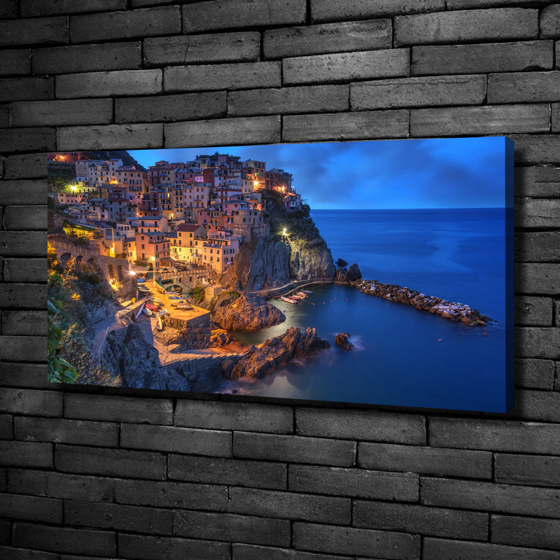 Manarola Italy - No Frame Print on Canvas, 50cm H x 100cm W, No Frame