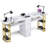 Flemings Double Position Nail Desk Professional Manicure Station with Dust Collector and Wrist Cushion, Drawer and Storage Shelf