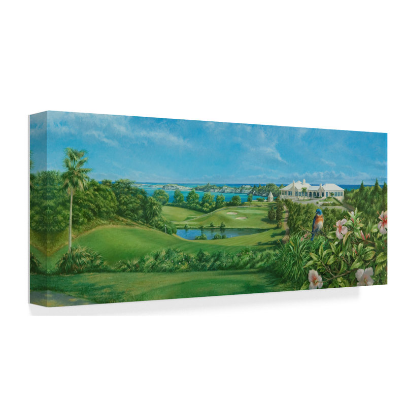 « golfcourse », reproduction de peinture à l’acrylique sur toile tendue, H 10 po x l 24 po x P 2 po