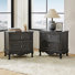 Hippe 61cm W Transitional 2 - Drawer Bedside Table with Wood Legs Set of 2