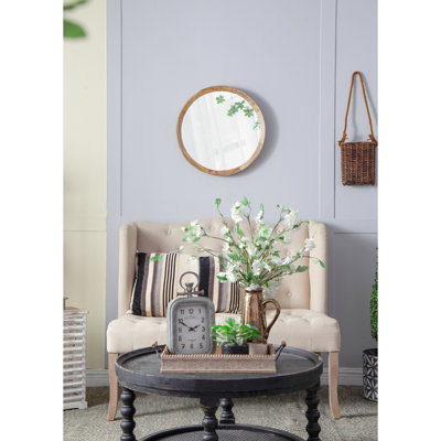 Miroir mural en bois de manguier au design captivant pour tout espace