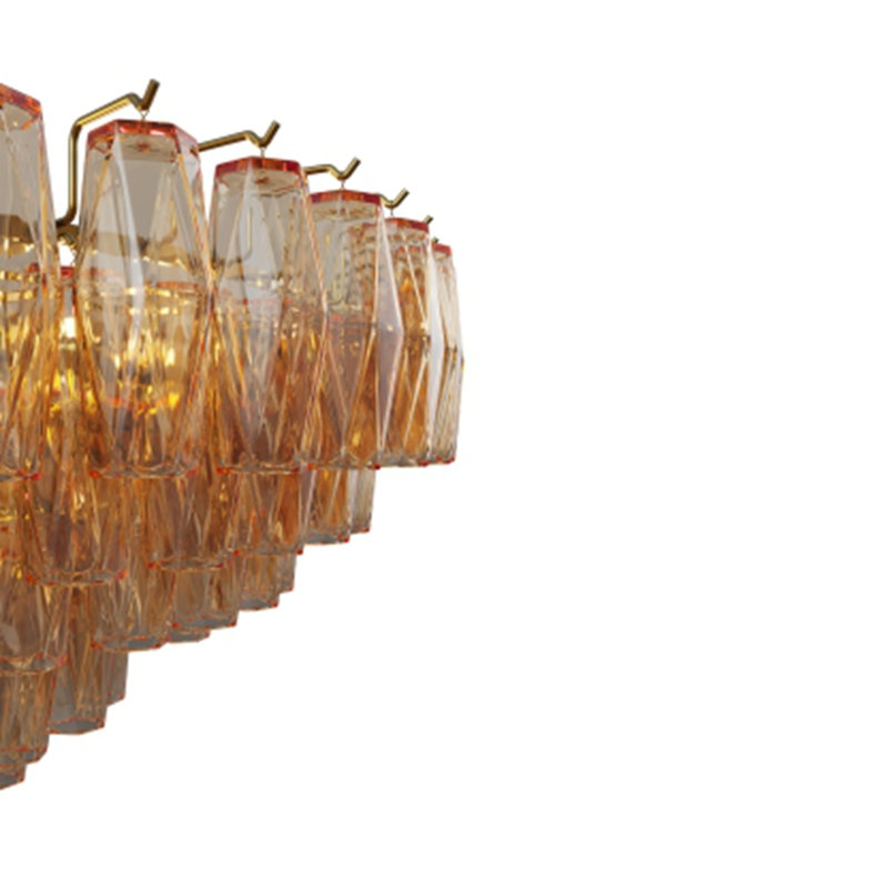 Modern Round Chandelier, Gold