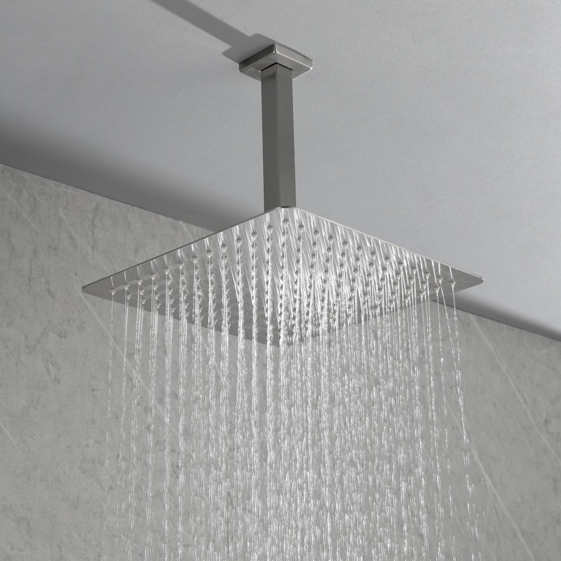 10-Inch High-Pressure Rain Shower Head With Shower Arm, Brushed Nickel