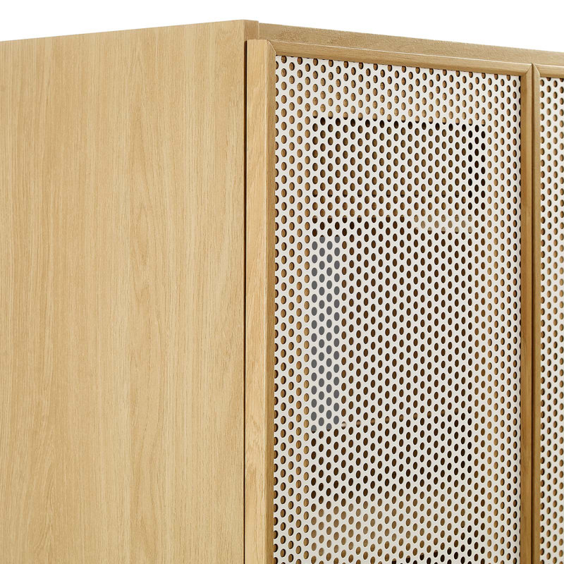Calla 24" Perforated Metal Bathroom Vanity Cabinet (Sink Basin Not Included), Oak