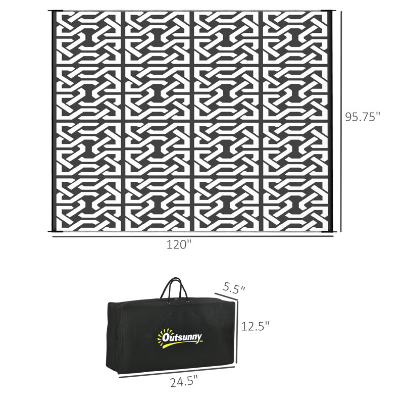 Tapis d'extérieur réversible Outsunny, Rectangulaire 8 pi x 10 pi