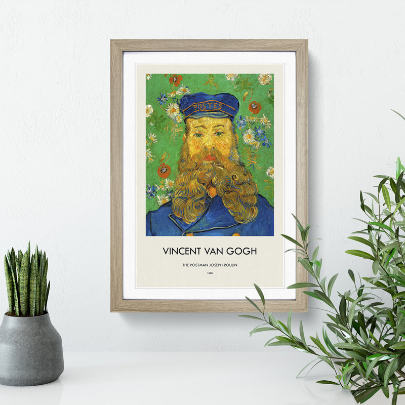 The Postman Joseph Roulin Vol.2 by Vincent Van Gogh - Picture Frame Painting, Oak Framed, 36cm H x 27cm W x 2cm D