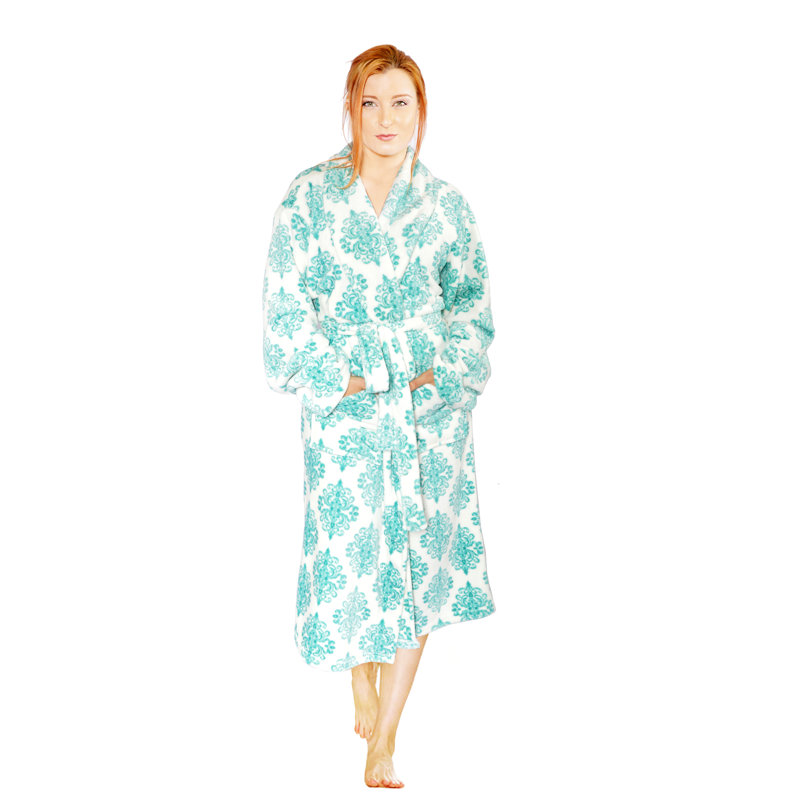 Peignoir mid-veau jules en flanelle polaire avec poches, Petit, Baltique