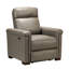 Fauteuil inclinable électrique en cuir véritable avec pieds en bois massif 36,02 po Adela-1282280050