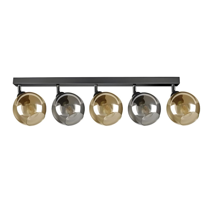 Vard Glass Semi Flush Mount, Aluminum/Honey