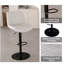 Tabourets de bar pivotants à hauteur réglable (35,03 à 43,7 pouces), dossier et tissu tricoté doux-950452067