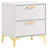 White And Gold 2-Drawer Rectangular Nightstand